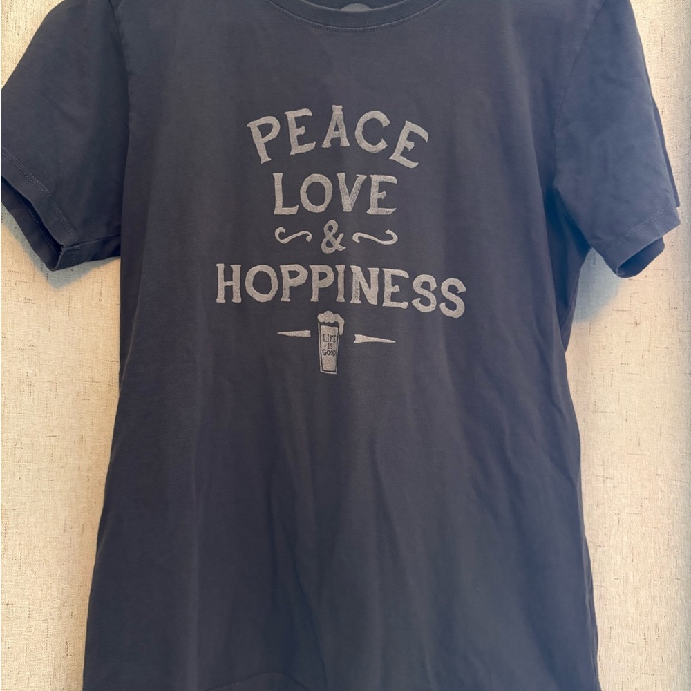 Life is Good Peace Love & Hoppiness Graphic Tee Women’s Medium Crusher Tee